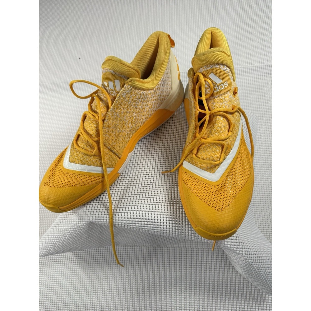 Adidas CrazyLight Boost Yellow White Basketball Shoes Mens Size 18 AQ8089